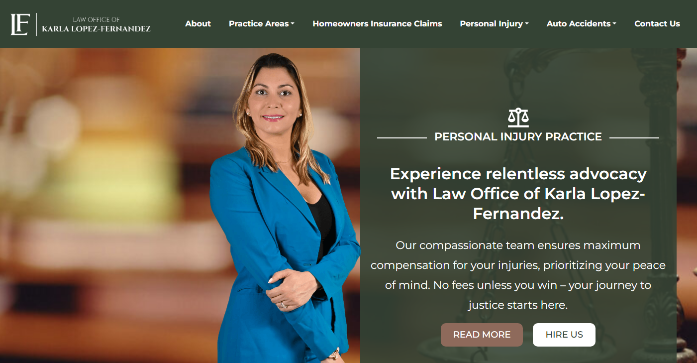 Karla Lopez-Fernandez Personal Injury Legal Website