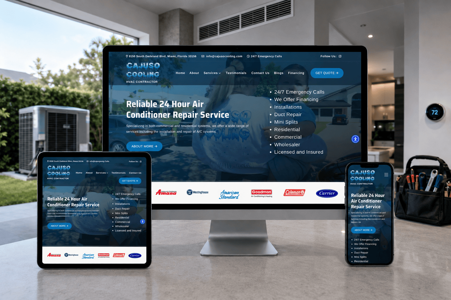 Cajuso Cooling website design