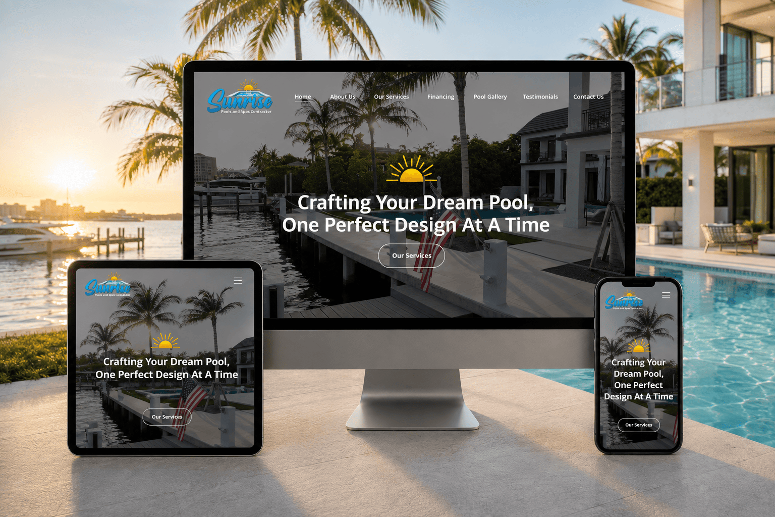 Sunrise Pools website design